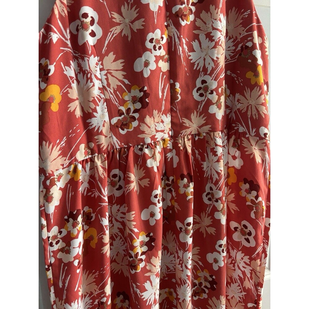 Loft Outlet Sleeveless Maxi Dress Size 14P‎ Petite. Coral Floral Print Spring